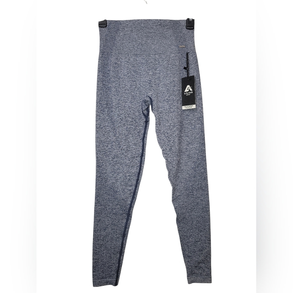 NWT Lilias Active Racer Leggings in Heather Navy Size S